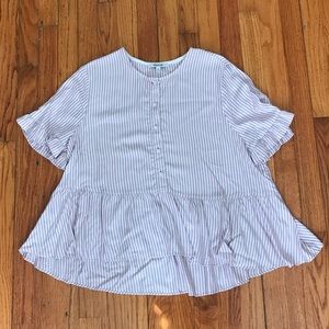 Madewell Striped Babydoll Top